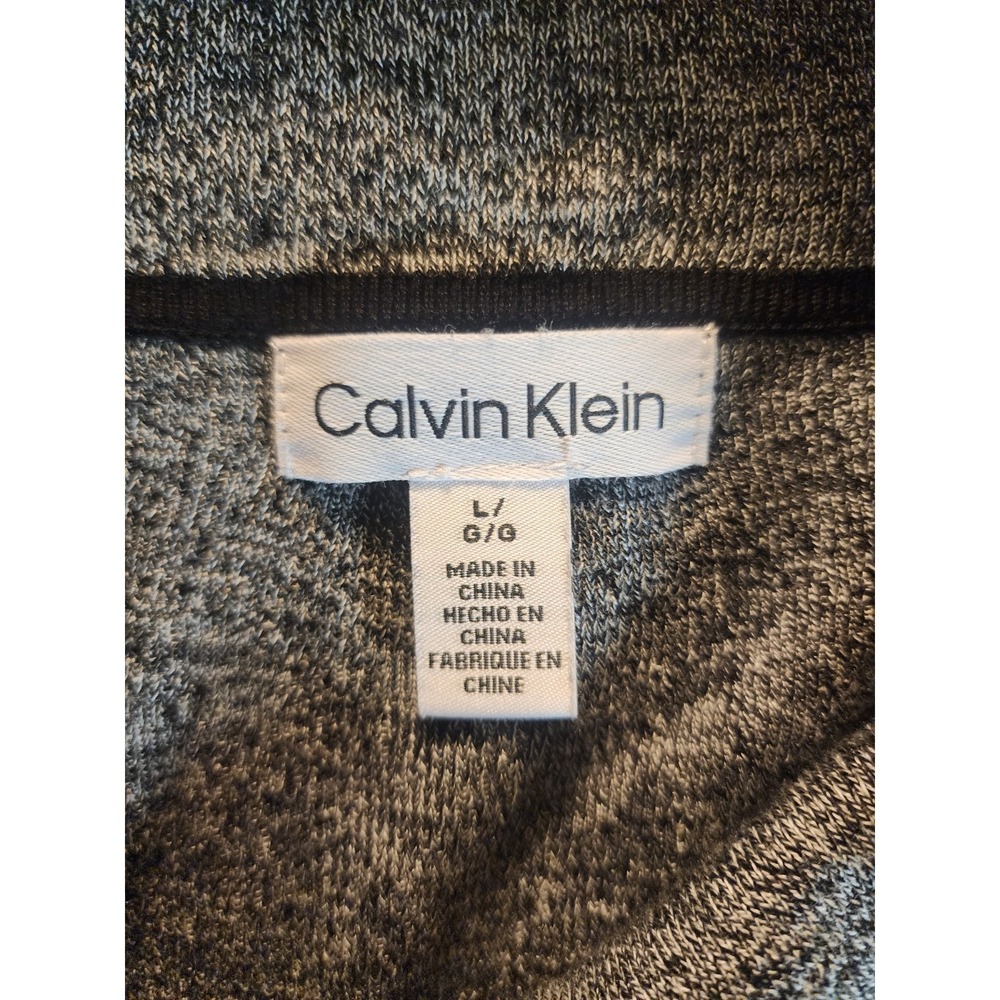 Womens Calvin Klein Cowl Neck Sweater Pullover Gray Black Long Sleeve Size Large - Picture 8 of 11